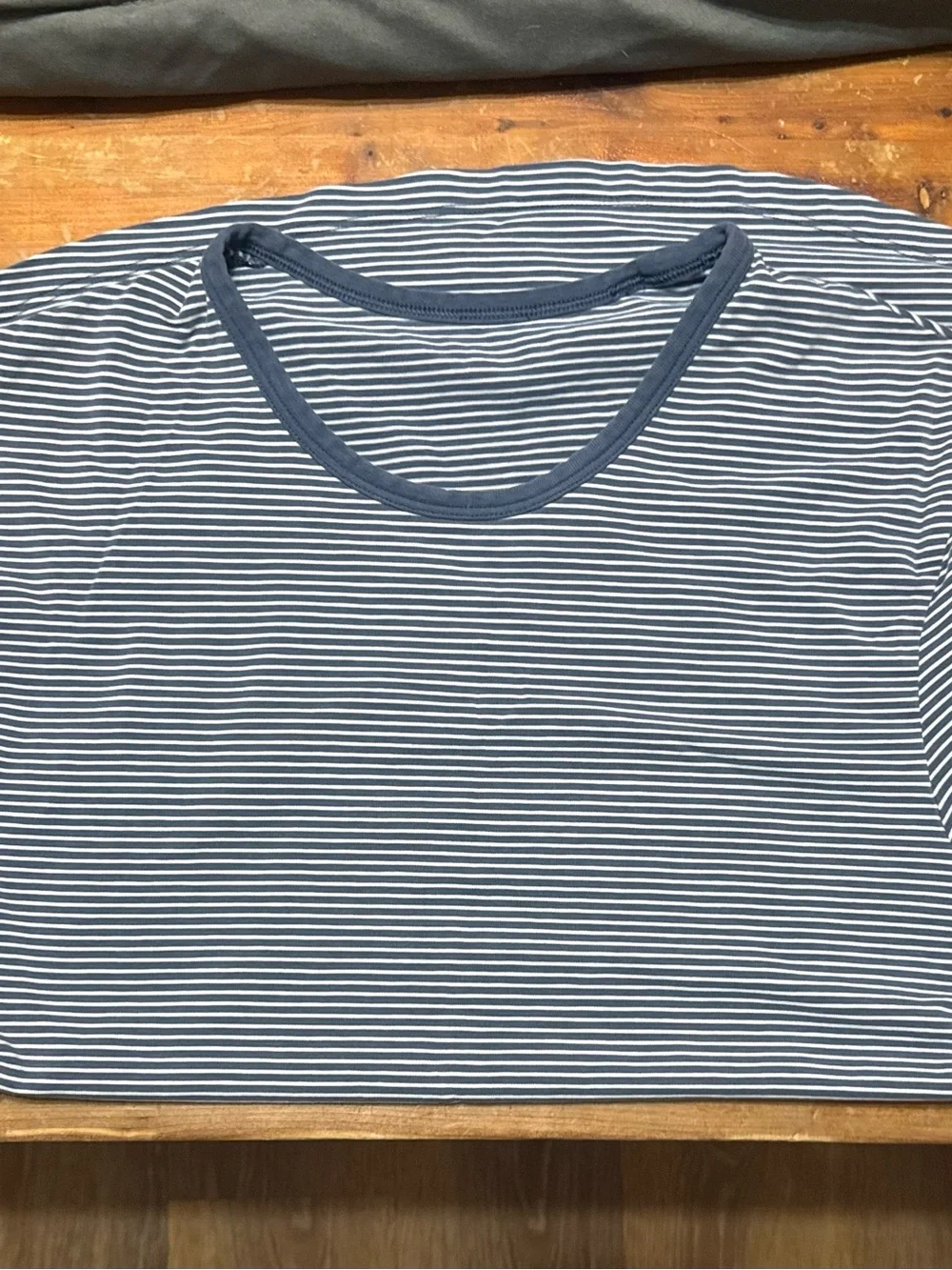 lululemon athletica 5 year Basic Tee in Delta Stripe/Navy/White